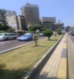 جزيرة وسطى بعد قص النجيل والأشجار الصغيرة